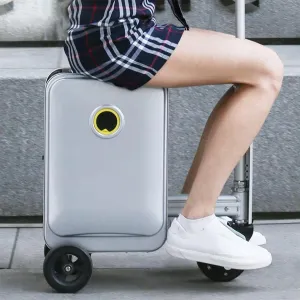 20-Inch Electric Carry-On Suitcase, Smart Electric Spinner Trolley Suitcase, Travel Check-in Smart Case, Built-in TSA Lock, USB Charging Port, 20 Liter Capacity,A