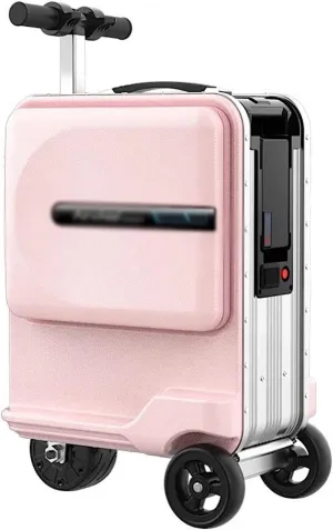 20 Inch Rideable Electric Luggage,Smart Motorized Rideable Carry-on Suitcase/Luggage for Adults/Teenager,26L Capacity,Smart LED Sensor (Pink)