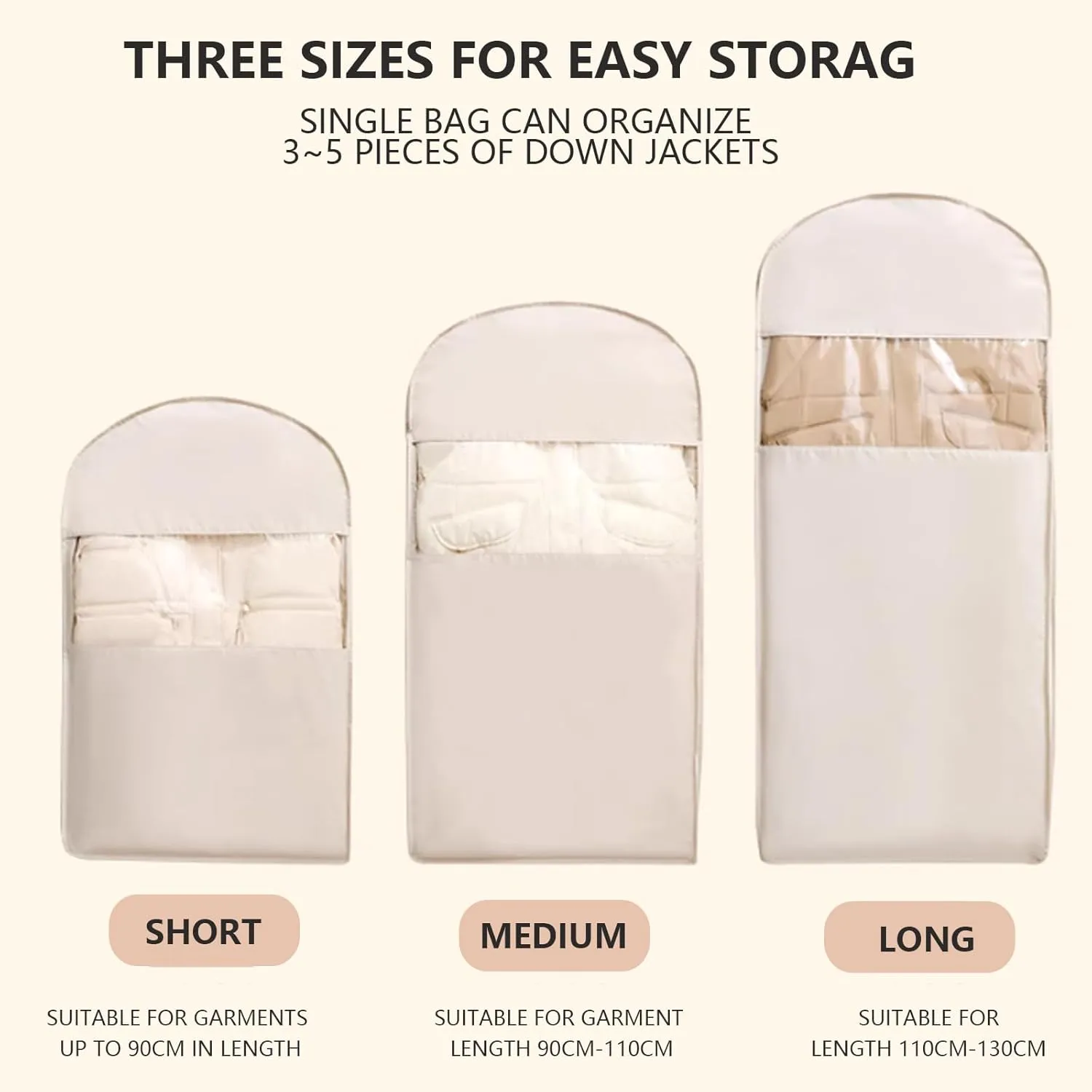2025 Waterproof Hanging Garment Bag with Self-Compression Zipper  Space-Saving Closet Organizer for Travel, StorageDust-Proof & Moisture-Resistant Cover for Coats, Suits & Down Jackets (Pink, M)