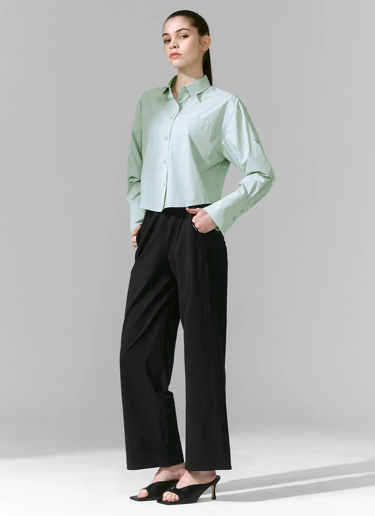 All-Day Comfort Banding Wide Slacks