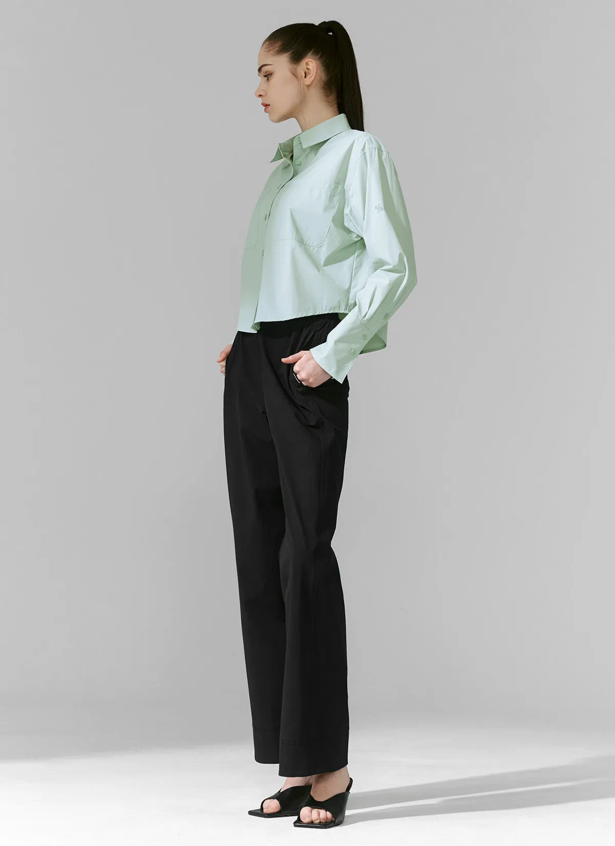 All-Day Comfort Banding Wide Slacks