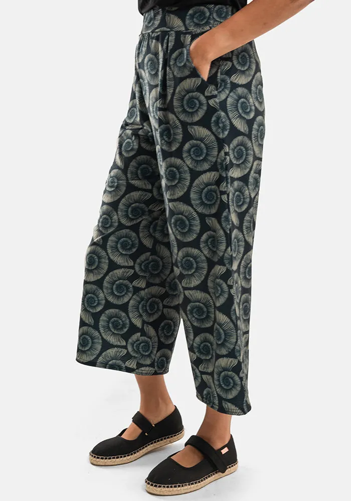 Amari Fossils Print Pull On Wide Leg Culotte Trouser