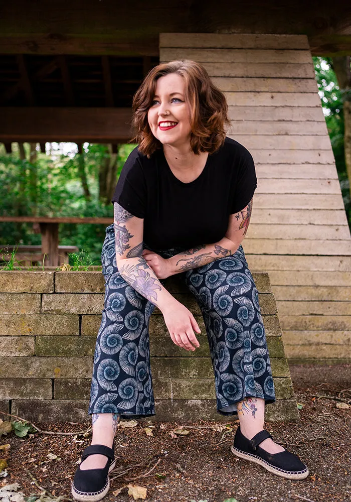 Amari Fossils Print Pull On Wide Leg Culotte Trouser