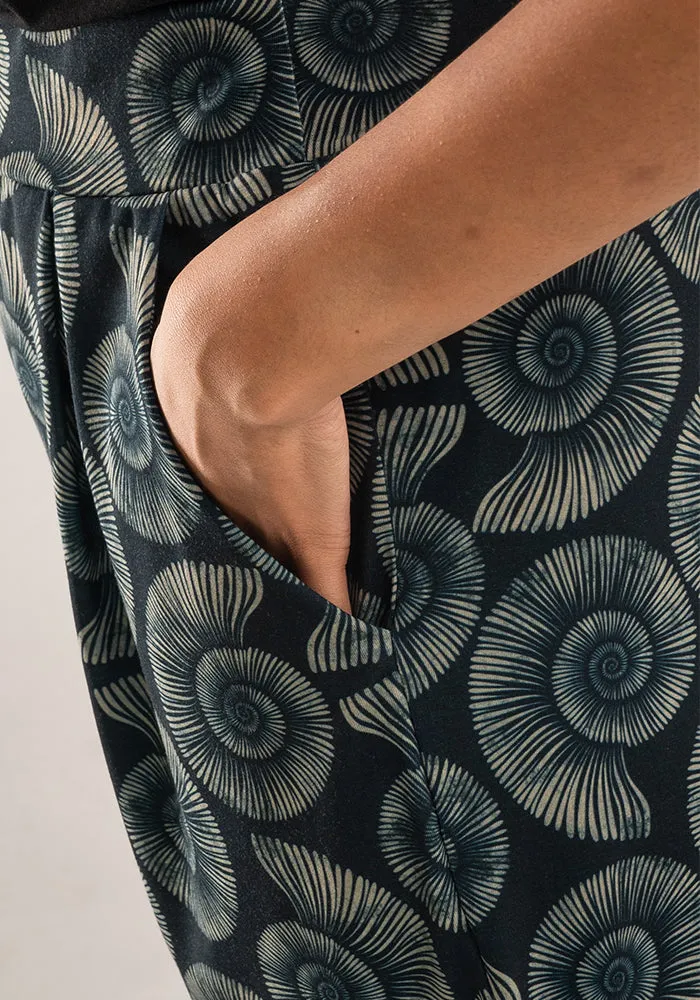 Amari Fossils Print Pull On Wide Leg Culotte Trouser