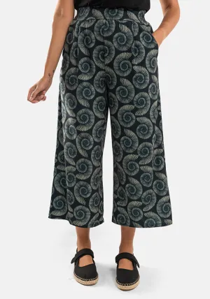 Amari Fossils Print Pull On Wide Leg Culotte Trouser