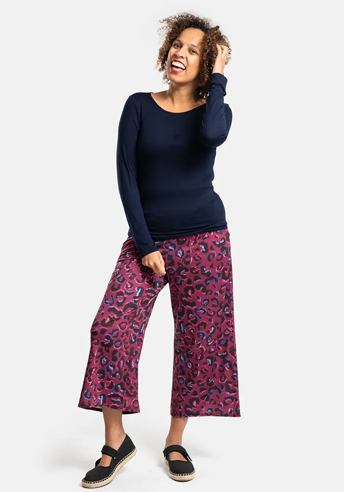 Amari Scribble Print Pull On Wide Leg Culotte Trouser