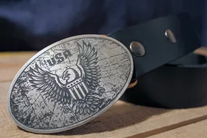 American Bald Eagle Belt Buckle -USA RUSTIC-