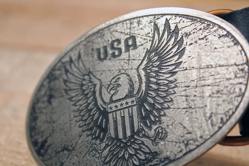 American Bald Eagle Belt Buckle -USA RUSTIC-