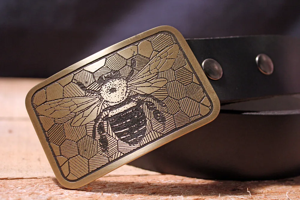 Bee and Honey Comb Belt Buckle