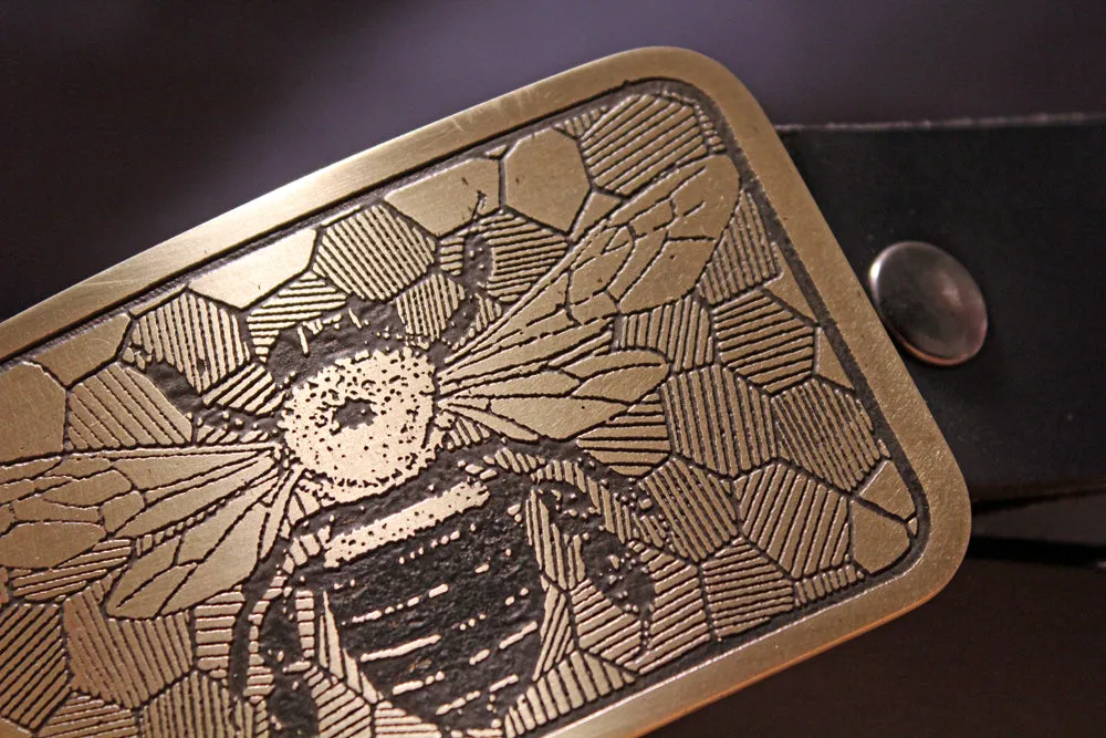 Bee and Honey Comb Belt Buckle