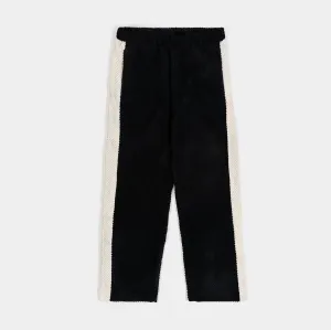 Mens Chenille Sweatpants in Black/White - Comfortable Loungewear Pants