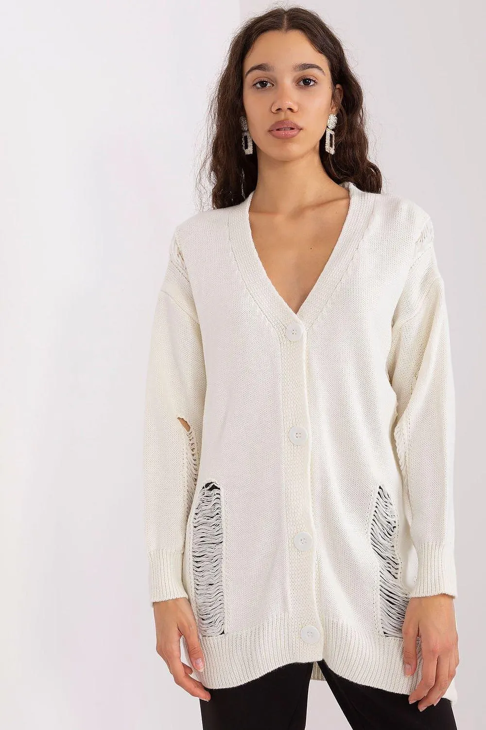 Chic Adjustable Knit Cardigan with Heart-Shaped Neckline