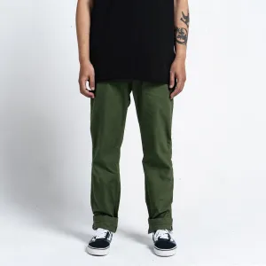Chino Pants Green Olive Army Twill