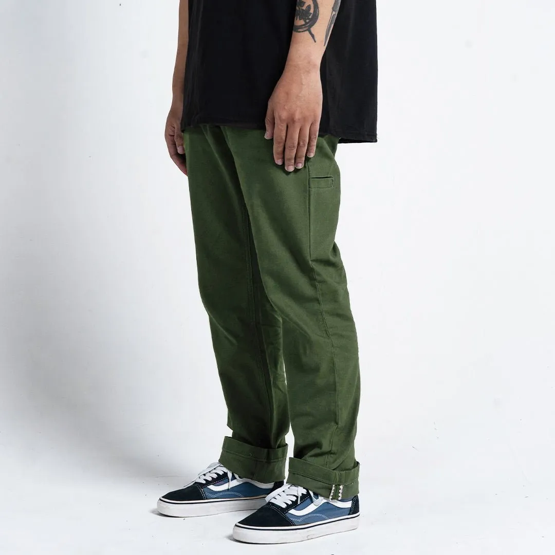 Chino Pants Green Olive Army Twill