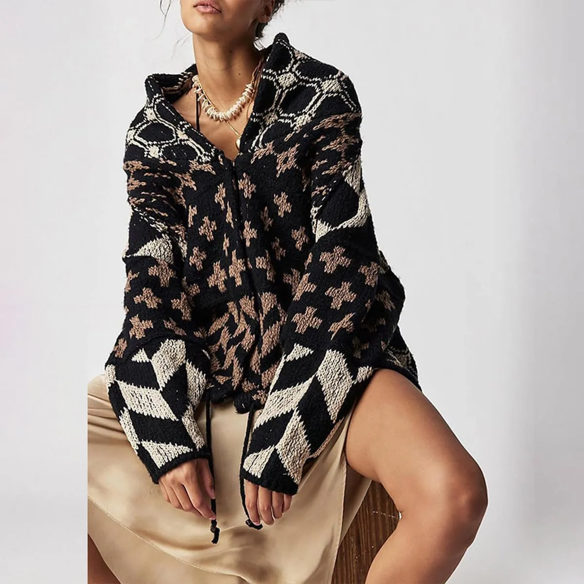 Colorful Cardigan Sweaters for Women Button Down Collar Oversized Sweater Coats Y2k Cardigans Fall Fashion Outfit