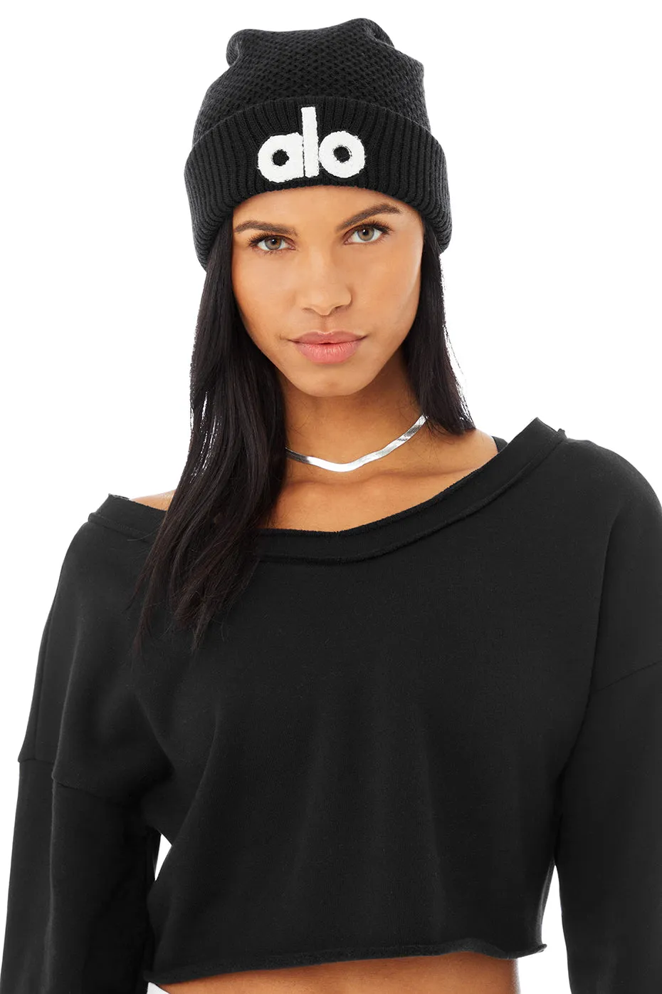 Stylish Cool Skies Black Beanie for All-Weather Comfort