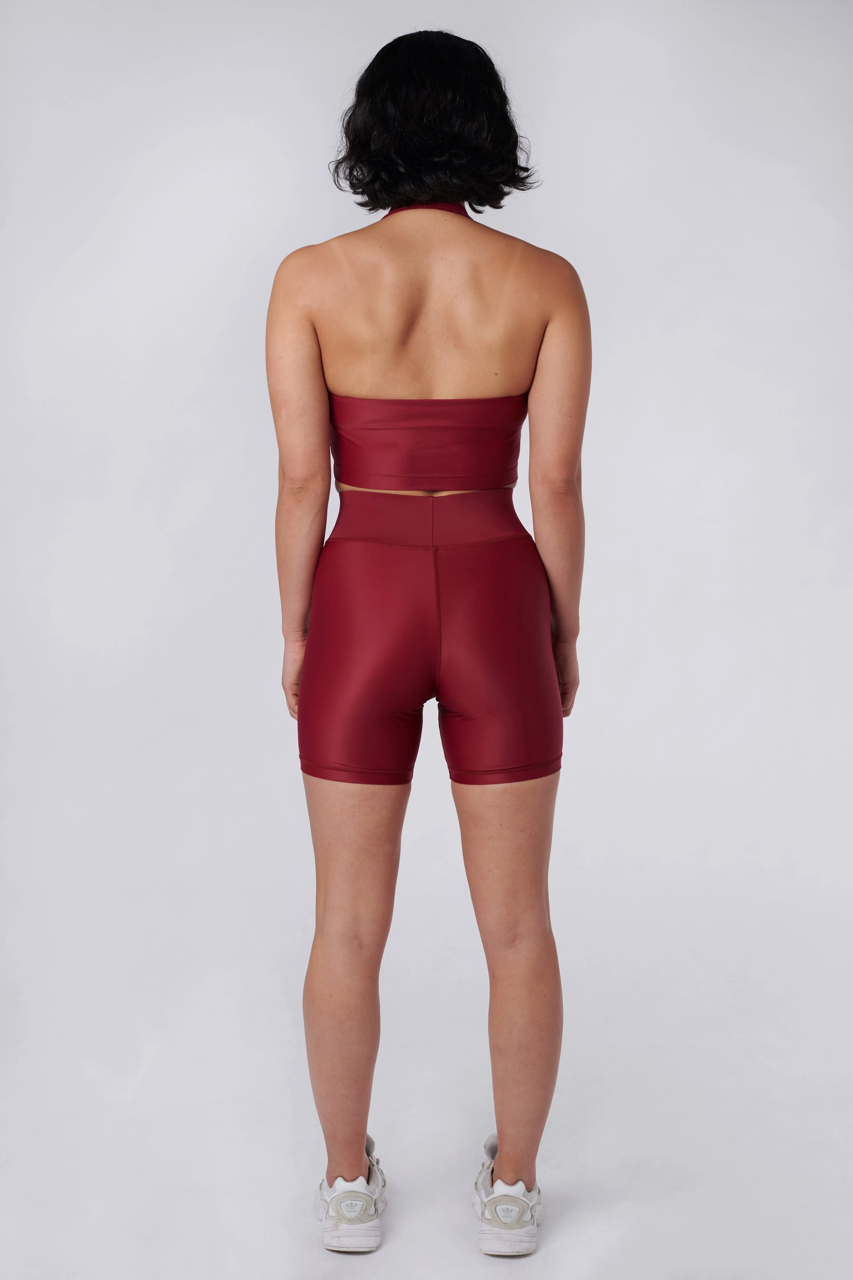 Cora High Waisted Bicycle Shorts | Recycled Nylon | Wine