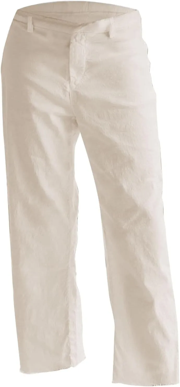 Cotton Linen Pants for Women Wide Leg Lounge Trousers High Waist Summer Business Casual Flowy Pants Women with Pocket