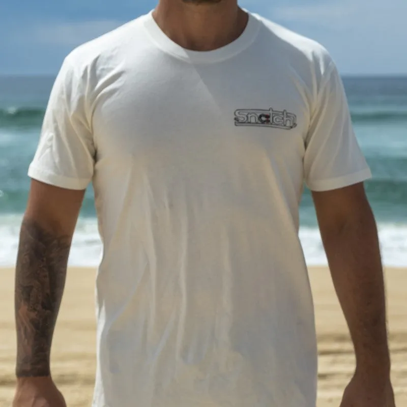 Crew Tee Graphic Print Bogged N Burnt Mens White Sandy Sand