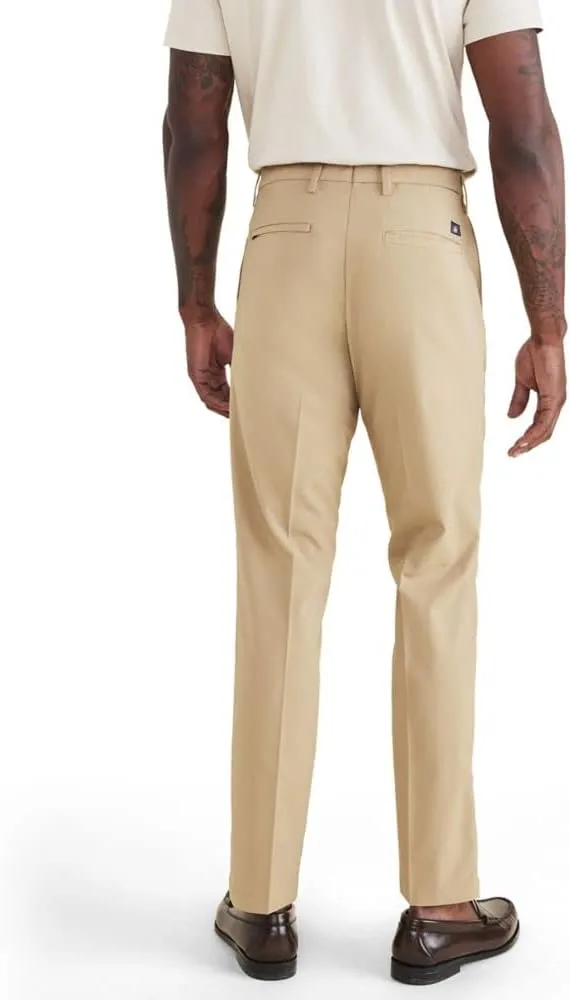 DOCKERS Mens Signature Go Slim Fit Khaki Smart 360 Tech Pants