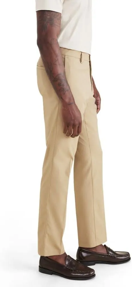 DOCKERS Mens Signature Go Slim Fit Khaki Smart 360 Tech Pants