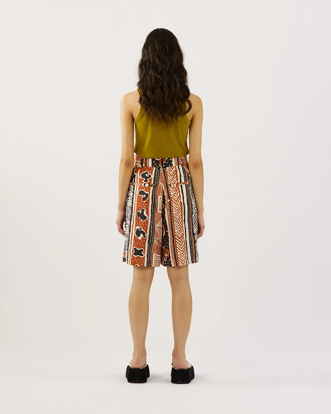 Doris Shorts Tencel Print Brown