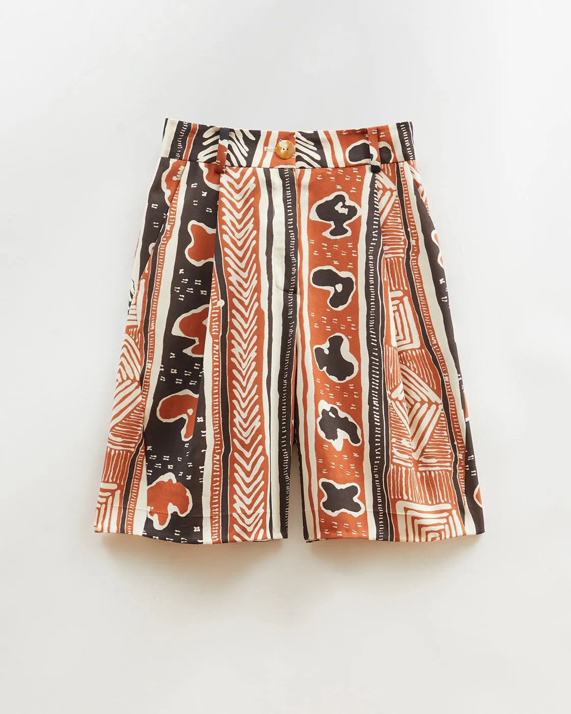 Doris Shorts Tencel Print Brown