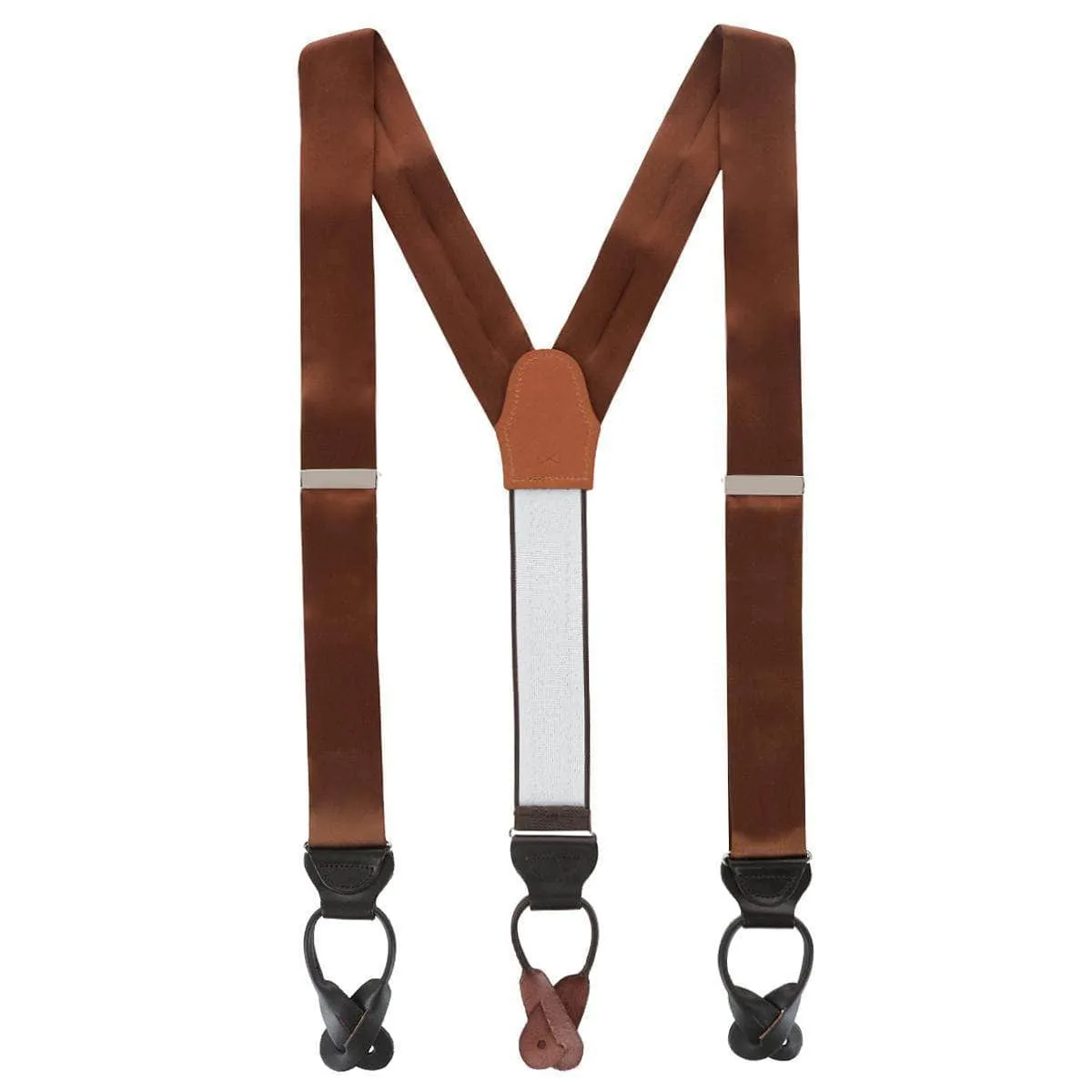 Dutton Solid Color Silk Button End Braces
