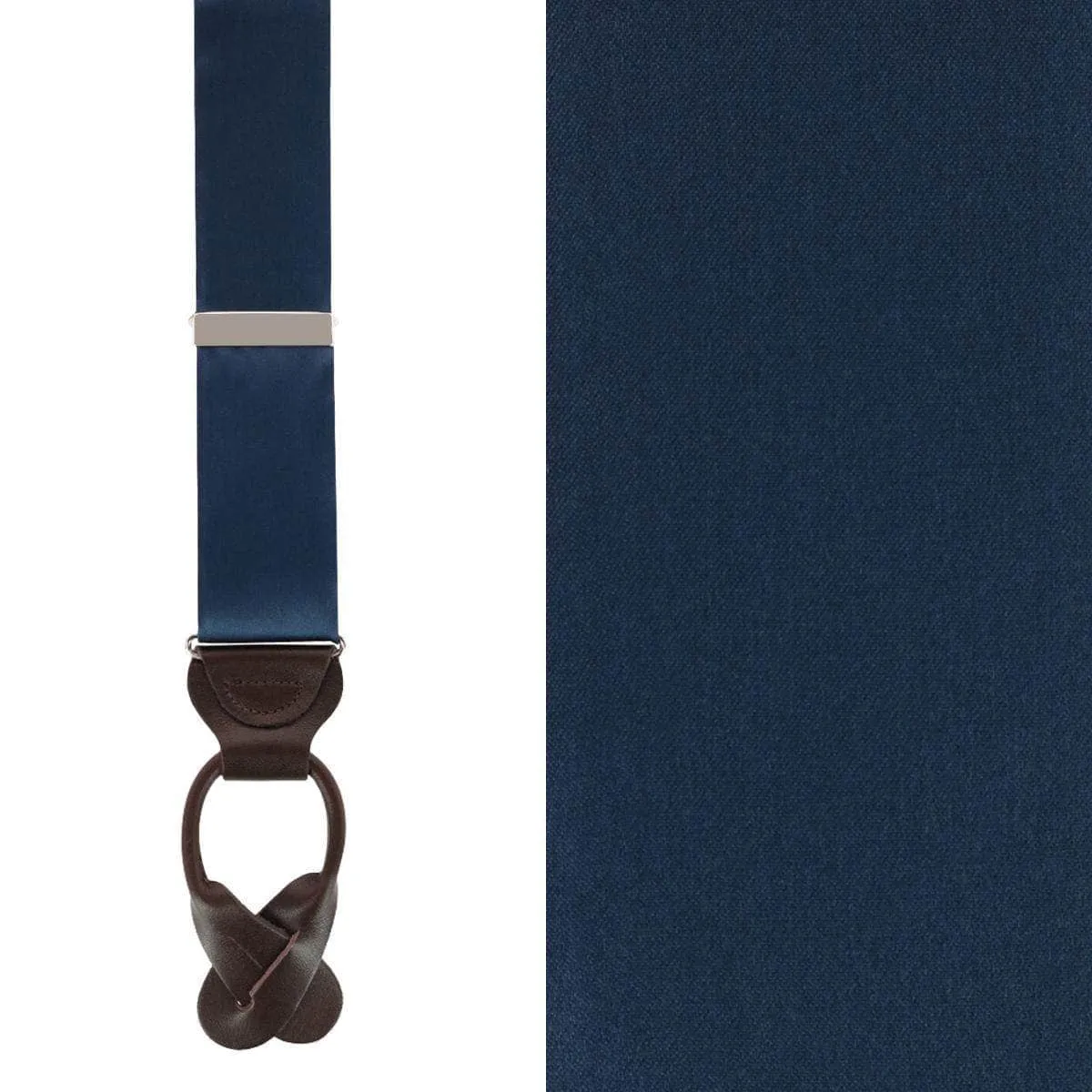 Dutton Solid Color Silk Button End Braces