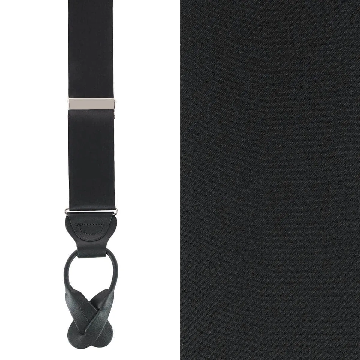Dutton Solid Color Silk Button End Braces