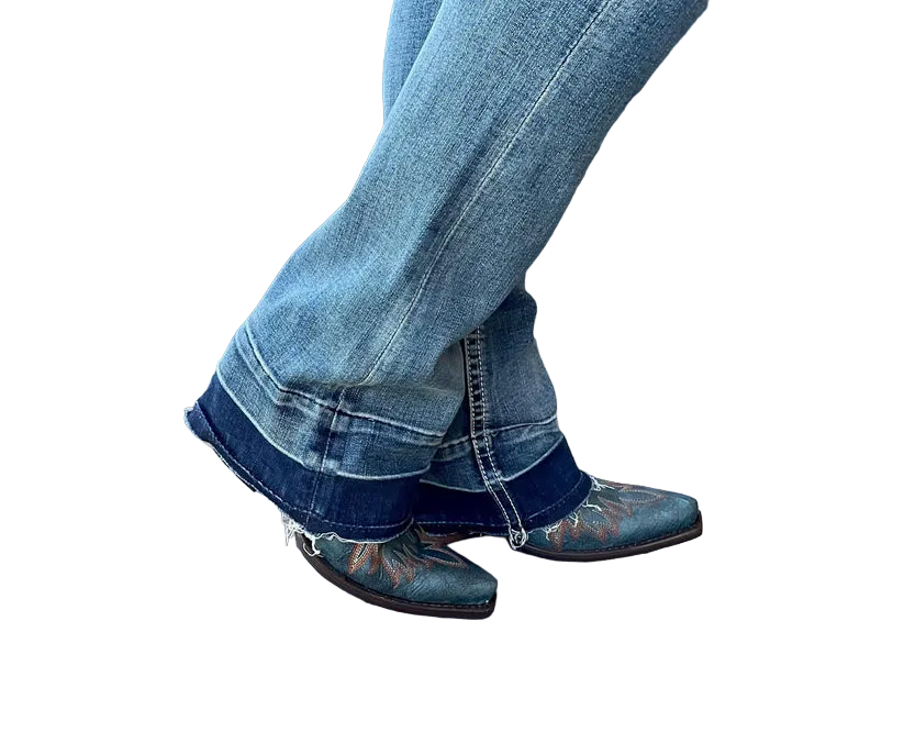 Grace Women's in LA Easy Fit Embellished Horse Shoe Bootcut Jeans
