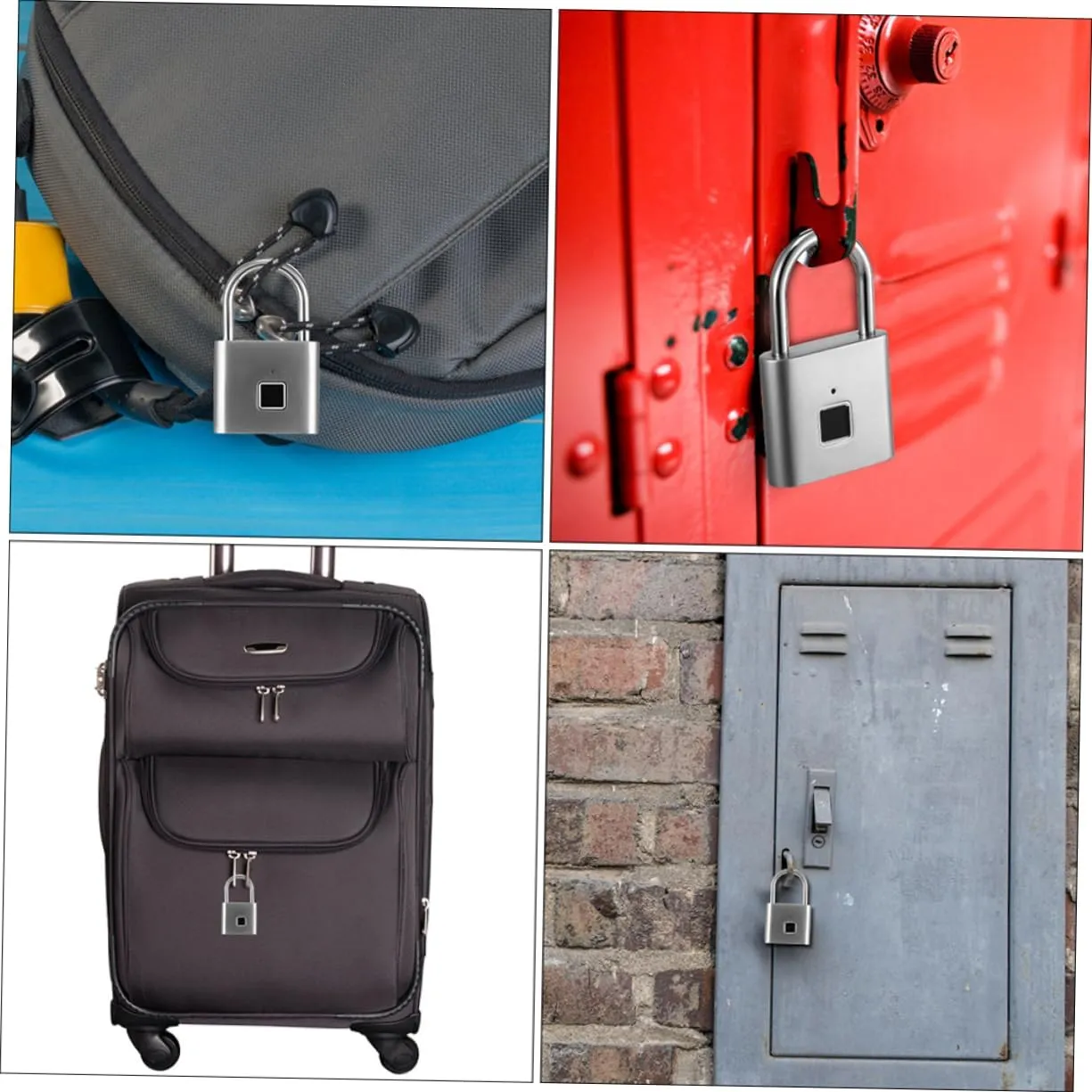 Gym Suitcase Fingerprint Padlock 40 Passwords Smart Luggage Lock for Travel