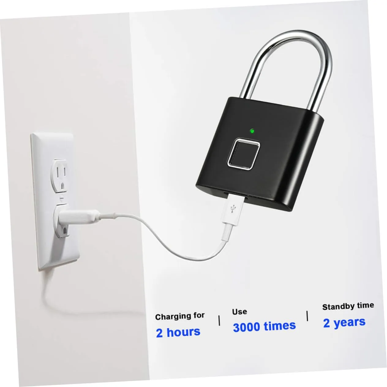 Gym Suitcase Fingerprint Padlock 40 Passwords Smart Luggage Lock for Travel