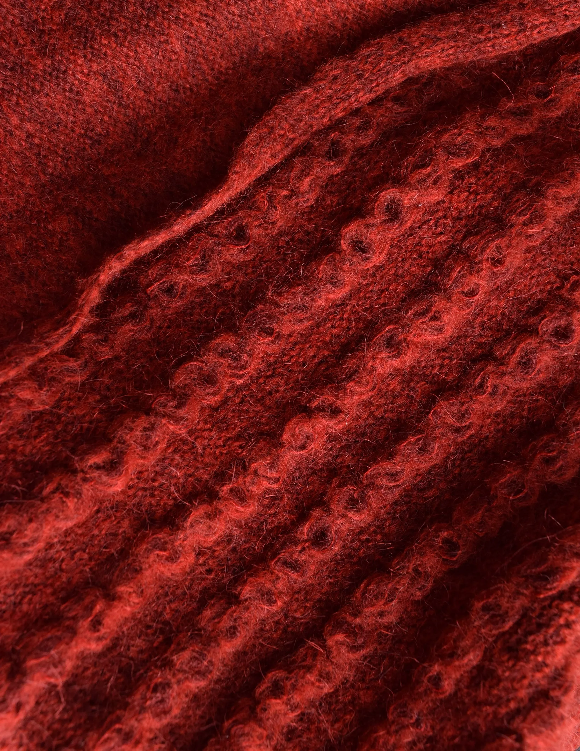 Issey Miyake Vintage Rusty Red Knit Wool Blend Convertible Sweater