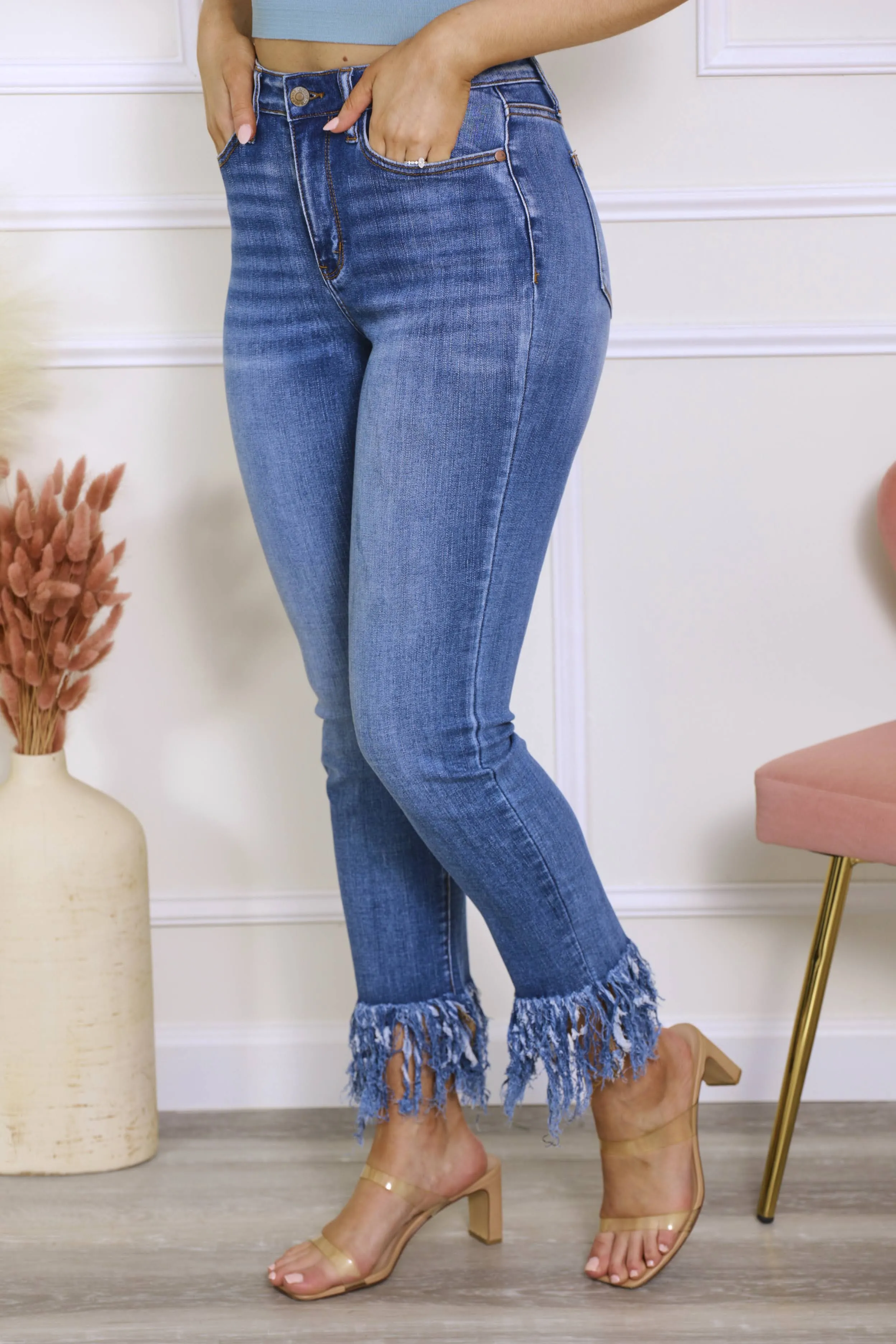 Judy Blue On The Fringe Relaxed Fit Jeans