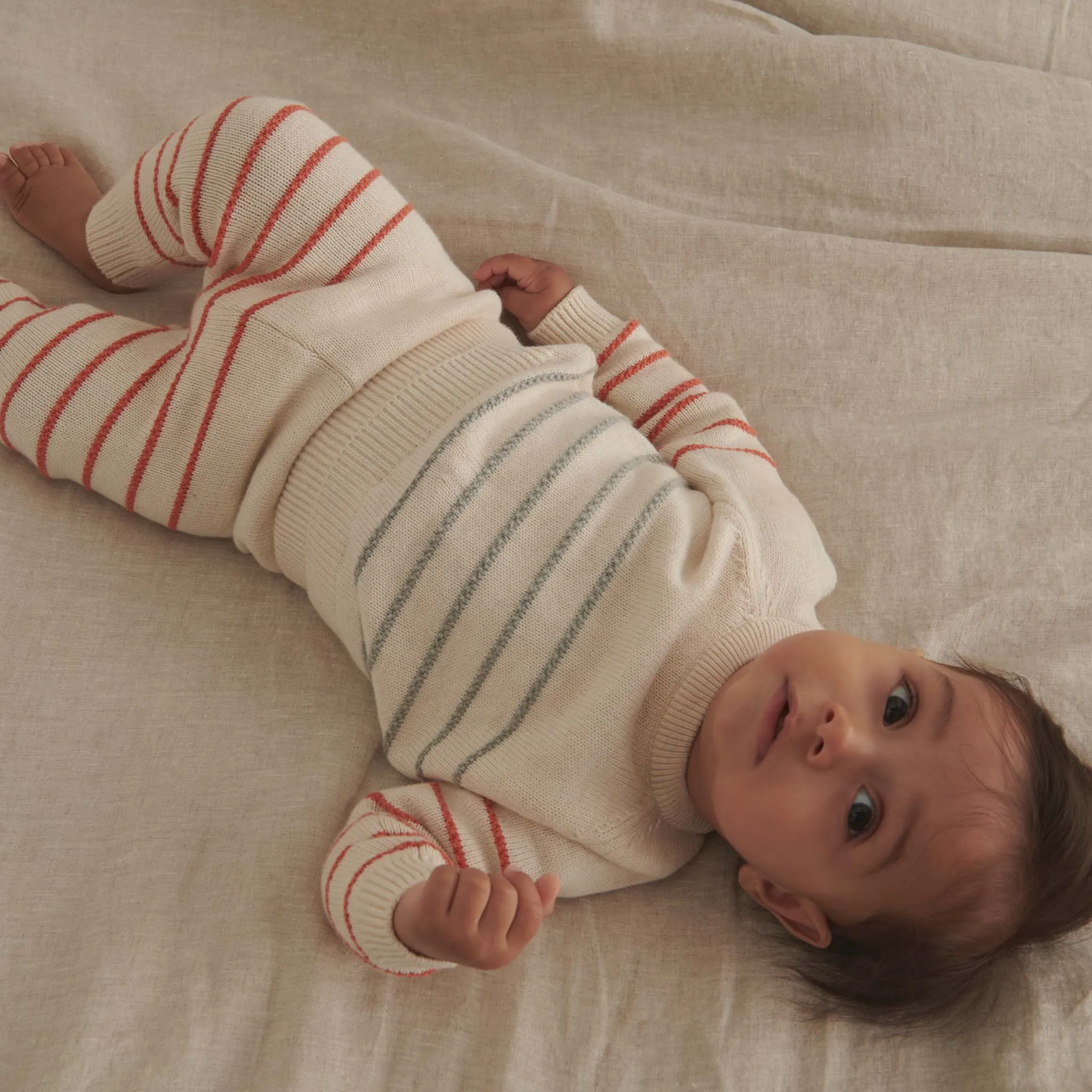 Knitted Striped Organic Joggers