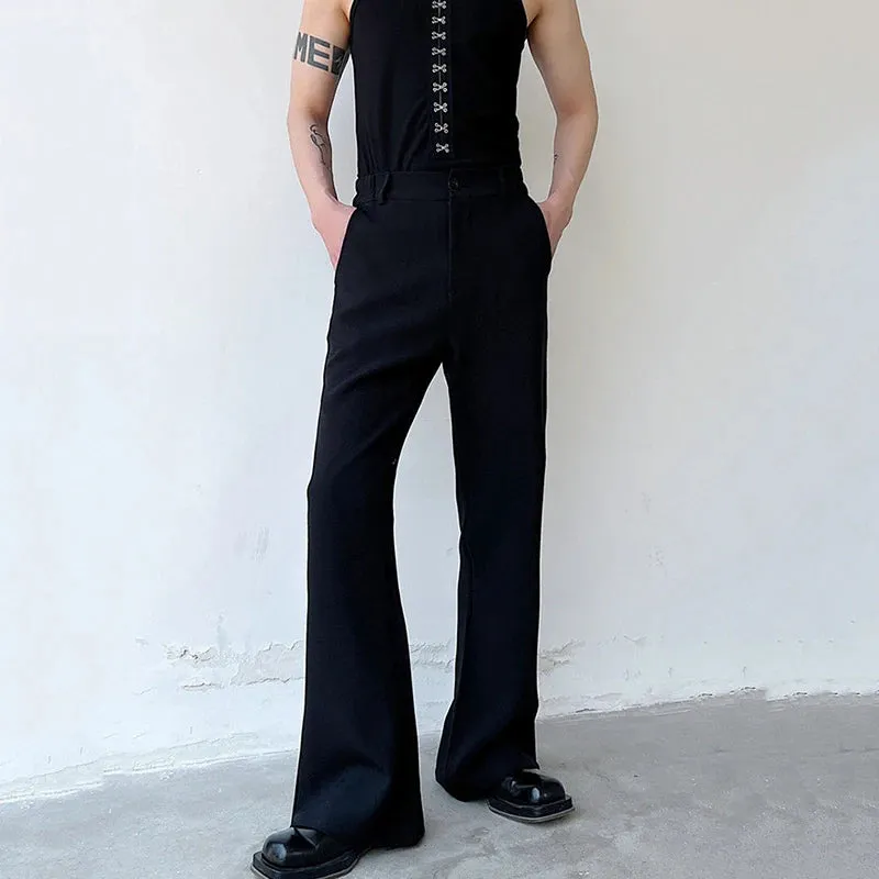 Korean Fashion Leisure Bell Bottoms Men's Pants Personality Style Versatile Trend Solid Color Simple Male Trousers