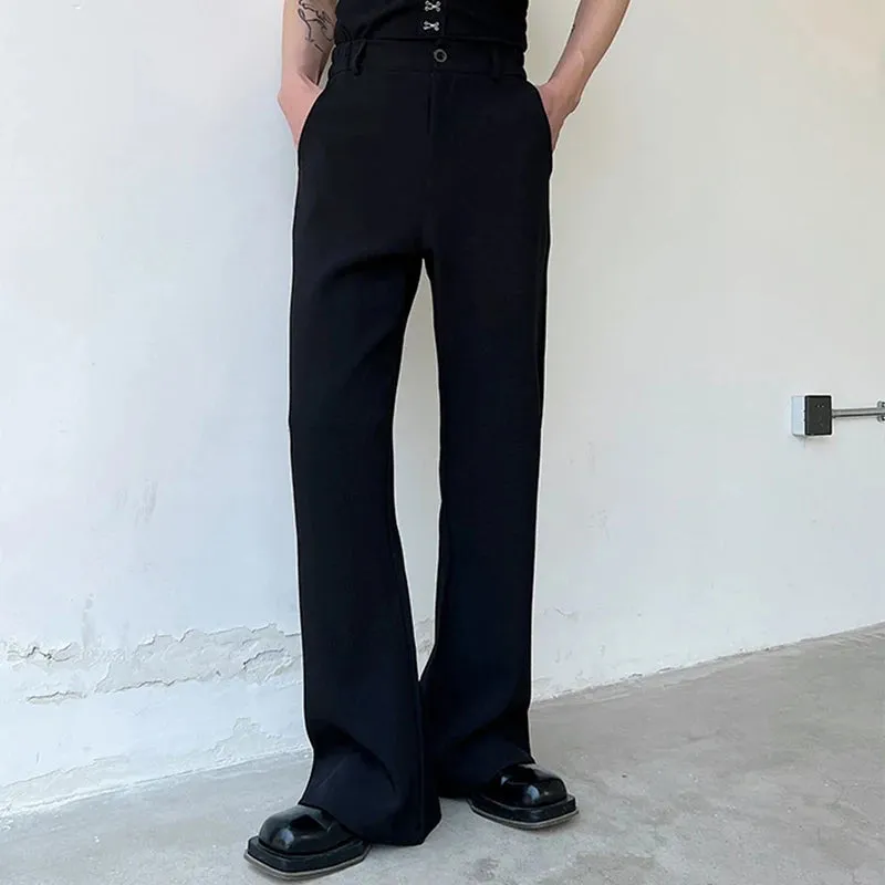 Korean Fashion Leisure Bell Bottoms Men's Pants Personality Style Versatile Trend Solid Color Simple Male Trousers