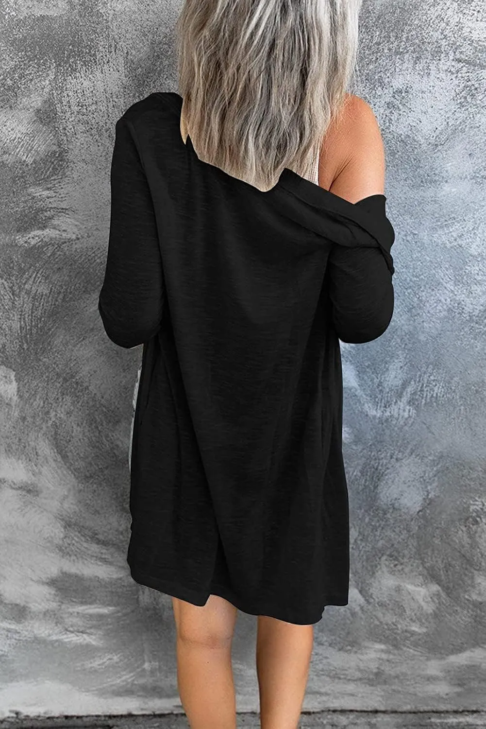 Ladlop Womens Lightweight Open Front Cardigan Casual Long Sleeve Button Down Loose Fall Cardigans