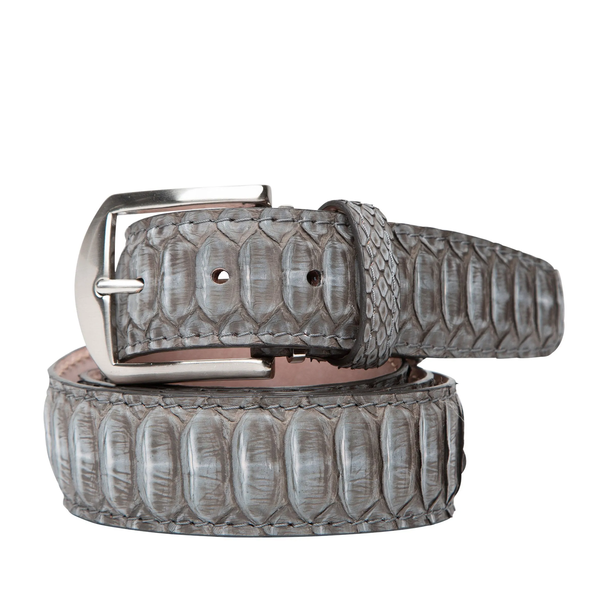 Grey Buffed Python Belt - Limited Stock - Premium Quality