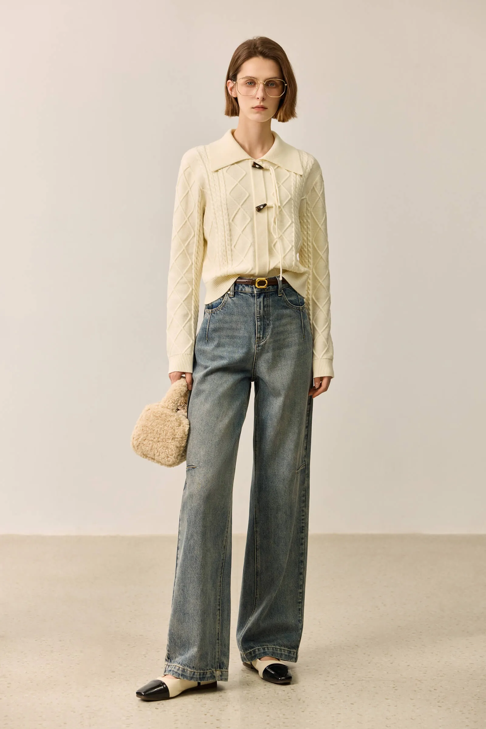 LILY Toggle Polo Collar Sweater