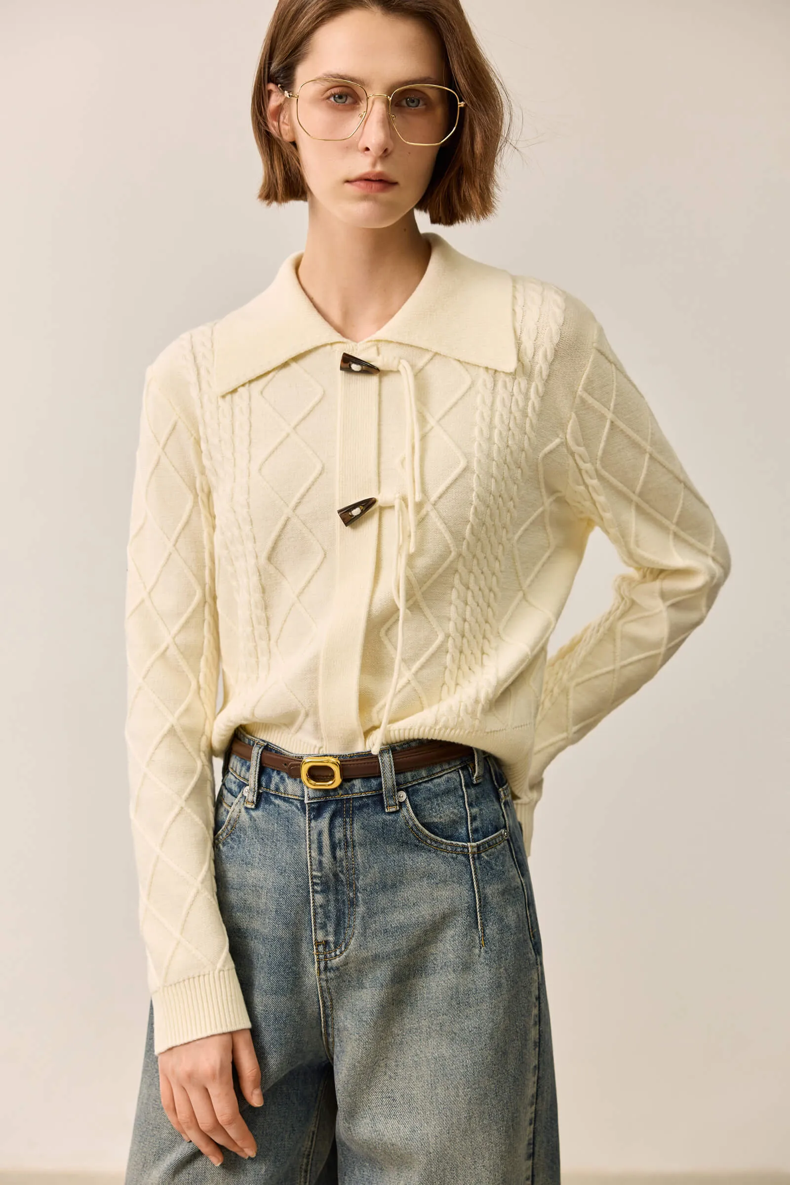 LILY Toggle Polo Collar Sweater