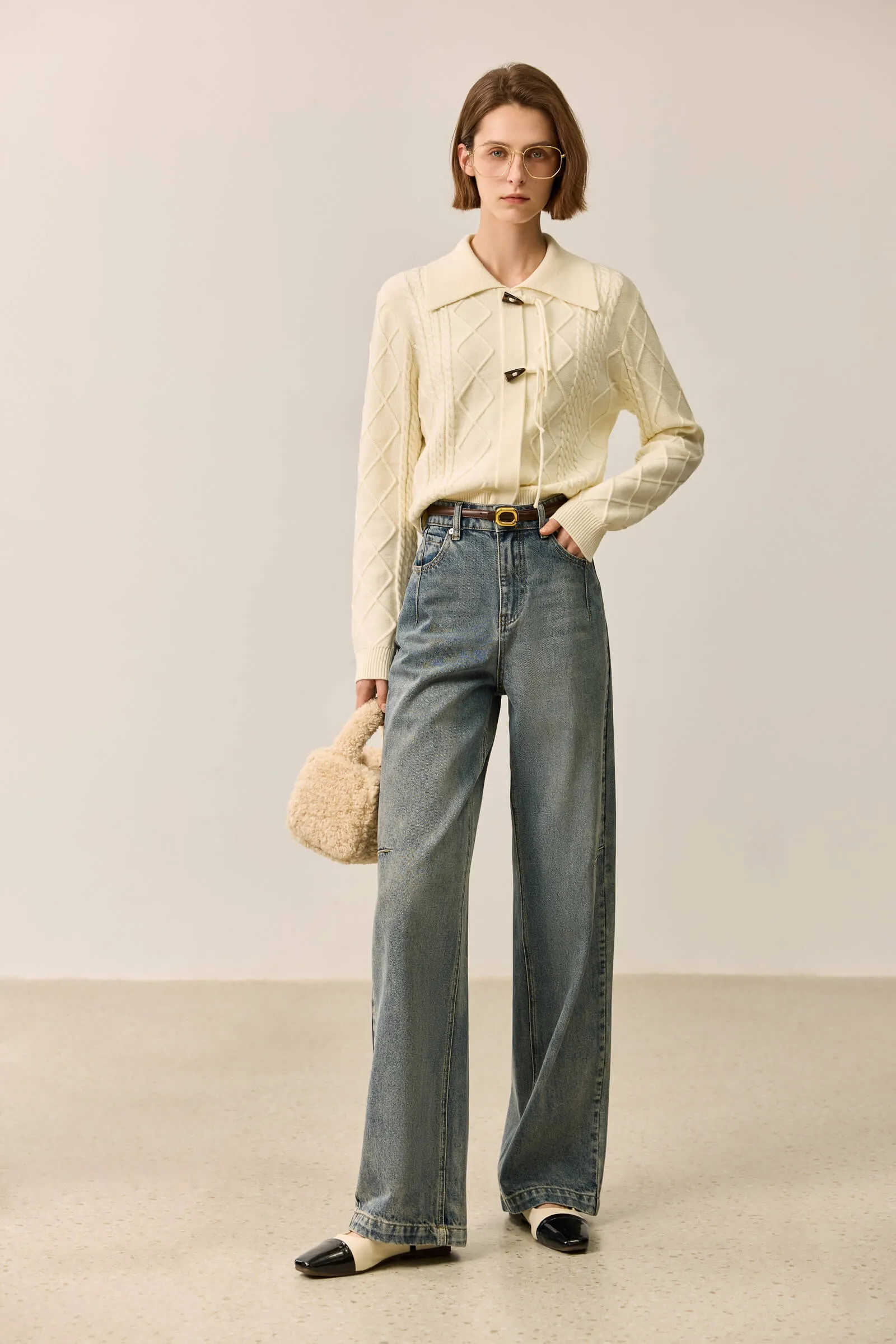 LILY Toggle Polo Collar Sweater