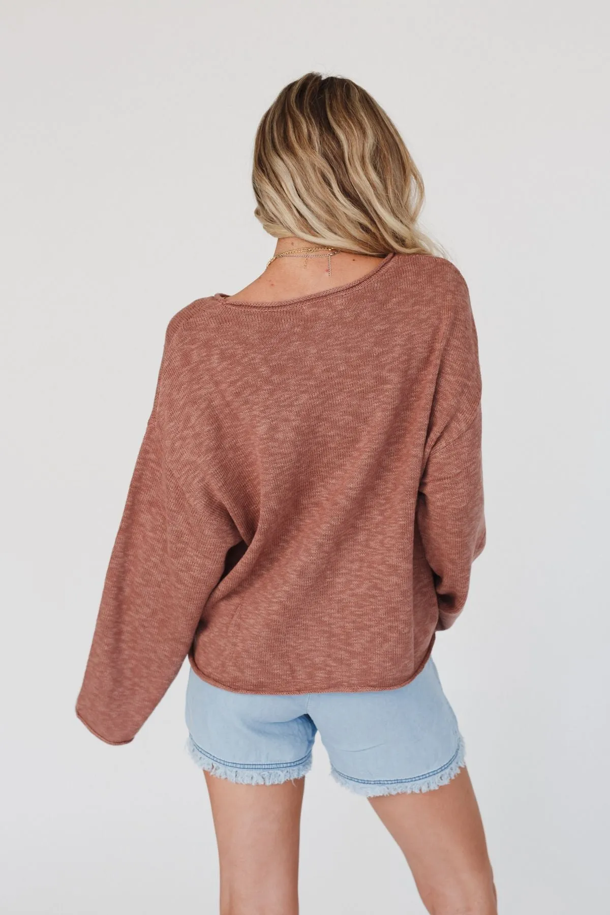 Made You Smile Sweater - Rose