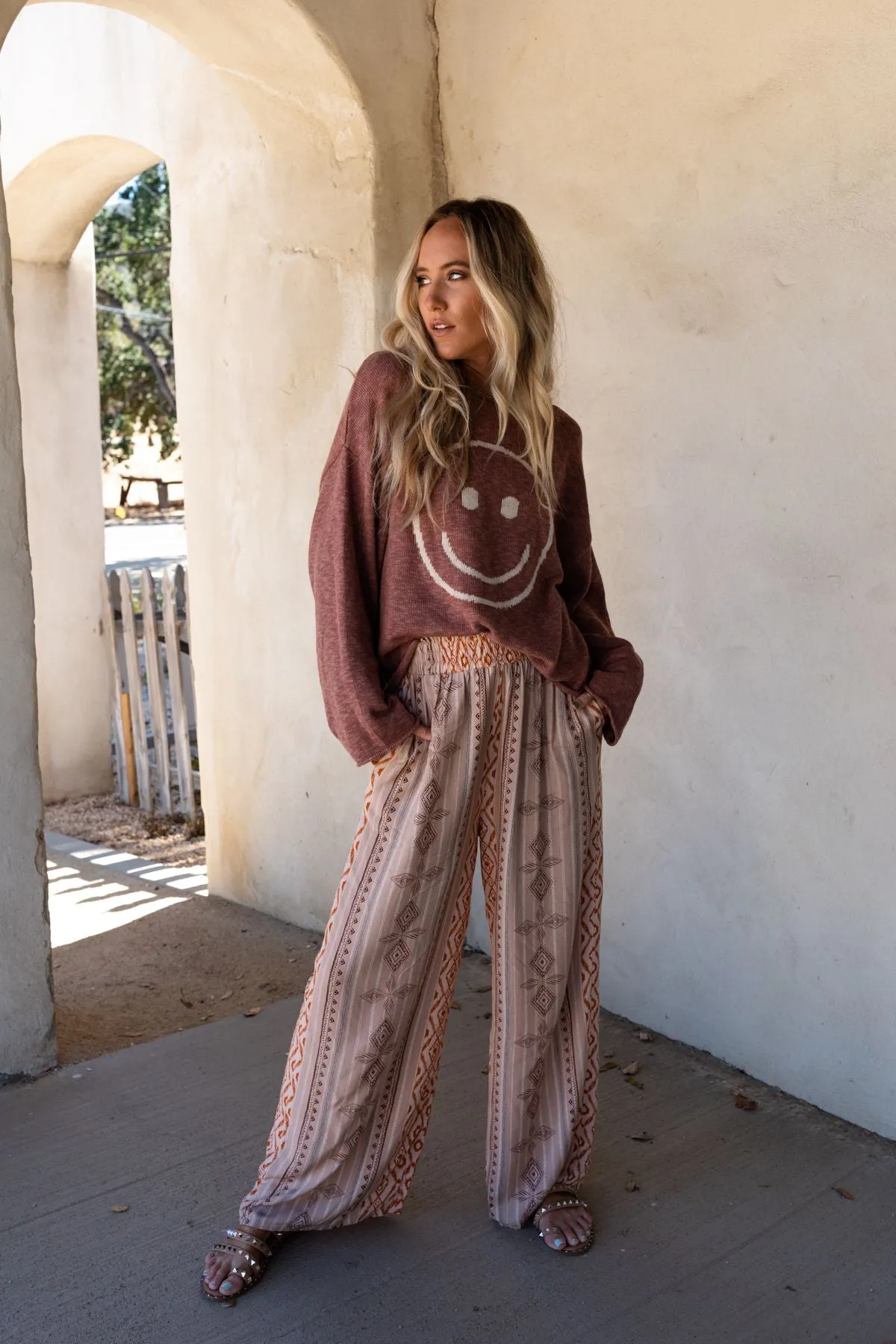 Made You Smile Sweater - Rose