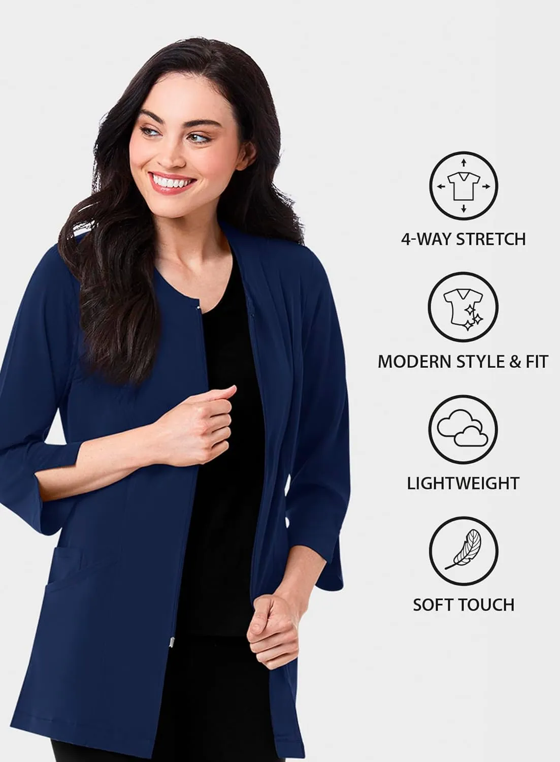Maevn Smart Lab Coats - Ladies 3/4 Sleeve Lab Jacket