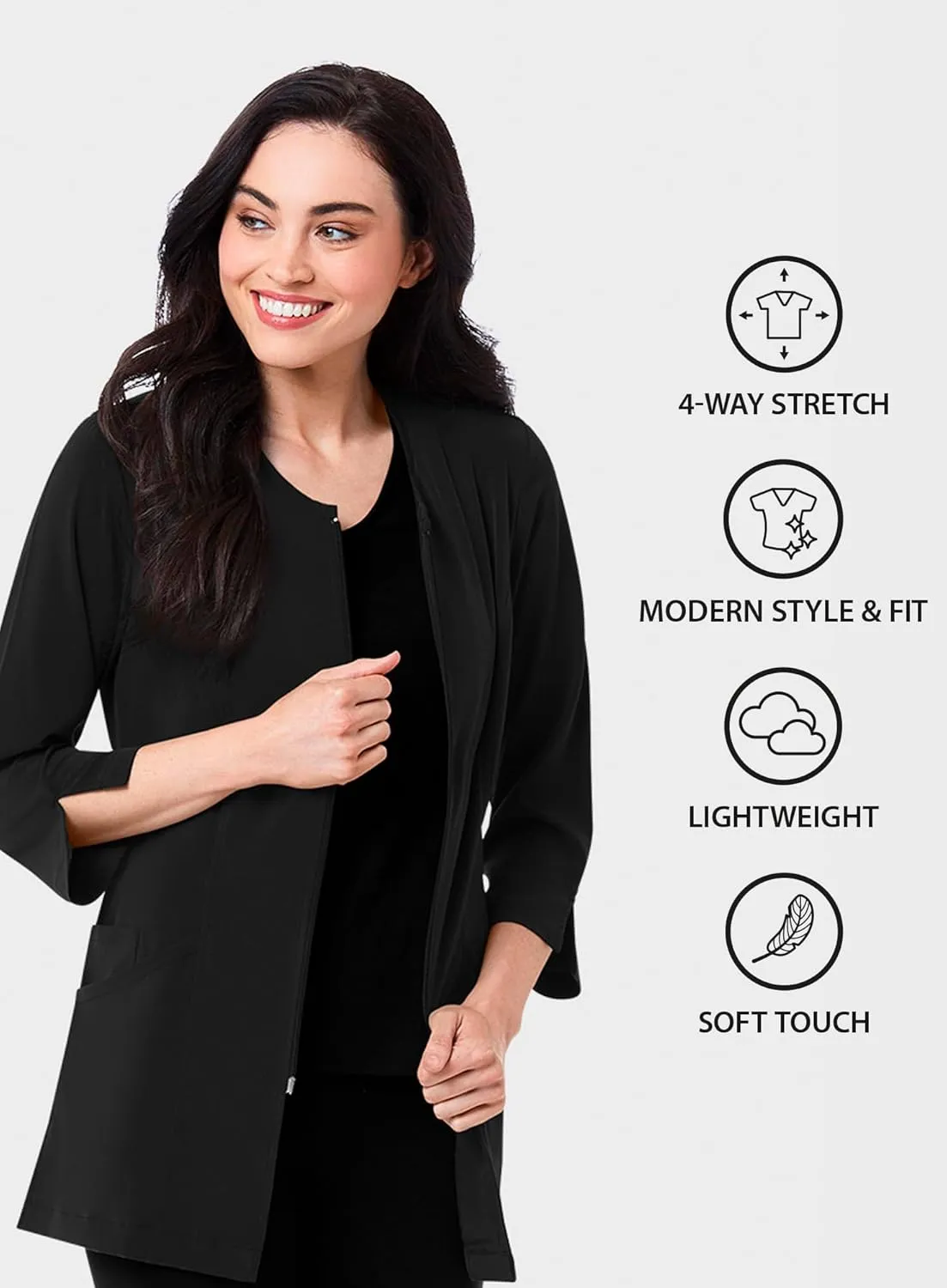 Maevn Smart Lab Coats - Ladies 3/4 Sleeve Lab Jacket