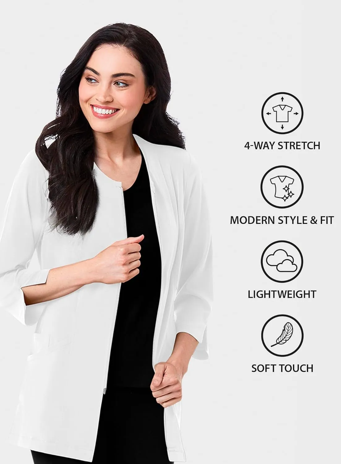 Maevn Smart Lab Coats - Ladies 3/4 Sleeve Lab Jacket
