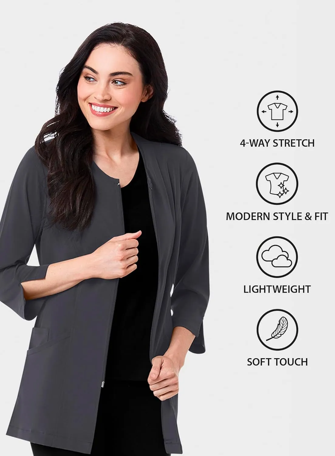 Maevn Smart Lab Coats - Ladies 3/4 Sleeve Lab Jacket