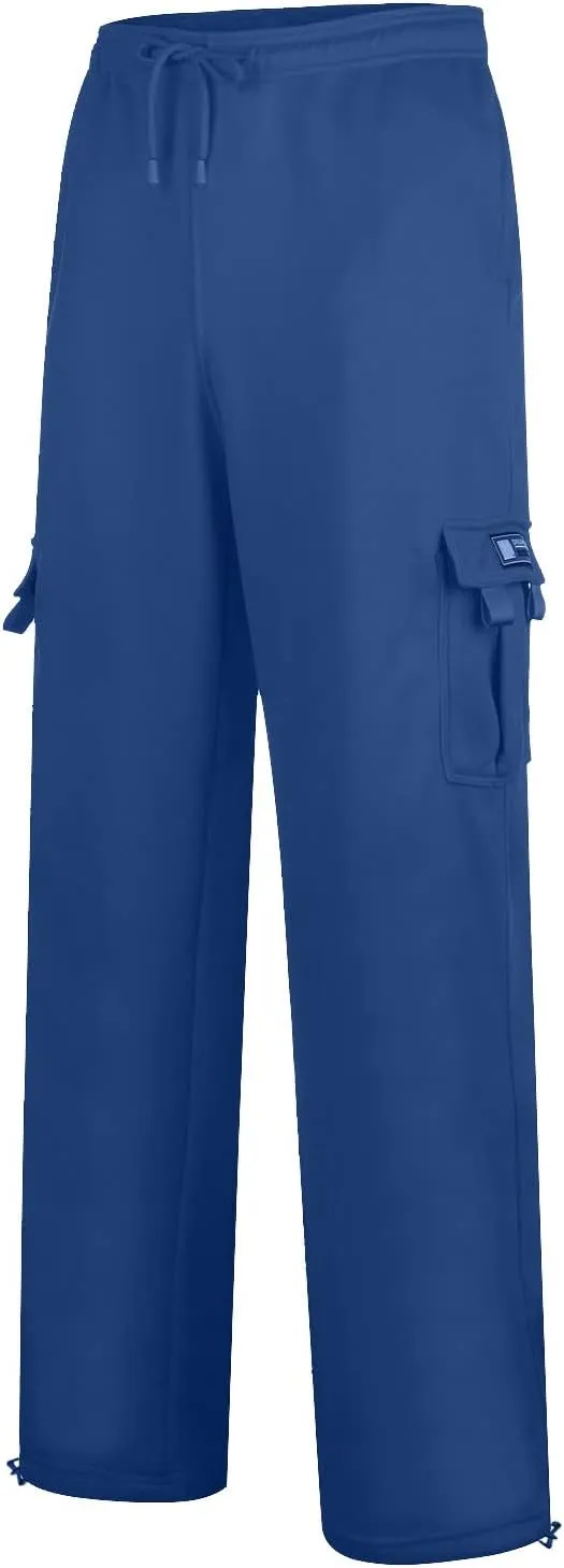 Mens Baggy Cargo Pants Elastic Waist Open Bottom Sweatpants Loose Fit Lightweight Hiking Work Pant Multi Pockets